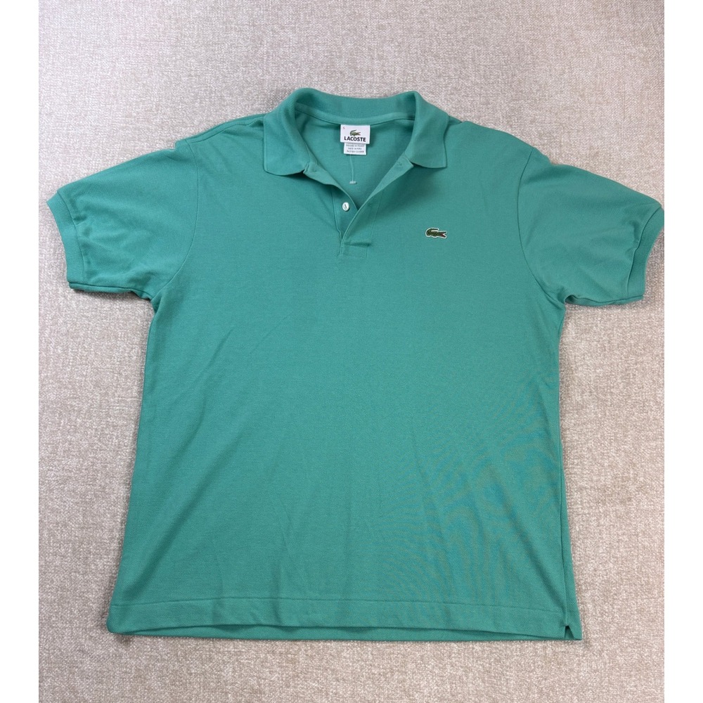 Lacoste Mens Green Cotton Pique Short Sleeve Polo Shirt Size 5 L 5191L
